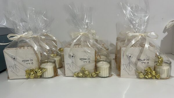 ⁦ערכת בלוק מעוצב + נר ריחני קטן + סוכריות⁩ – תמונה ⁦6⁩